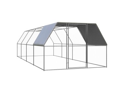 Venkovní klec pro kuřata 3 x 8 x 2 m pozinkovaná ocel 3089326