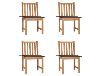 Zahradní židle s poduškami 4 ks masivní teak 3073096