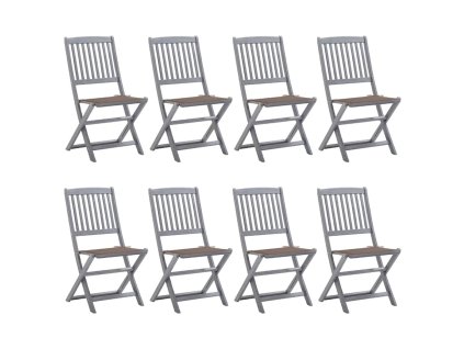 Skládací zahradní židle s poduškami 8 ks masivní akácie 3078298