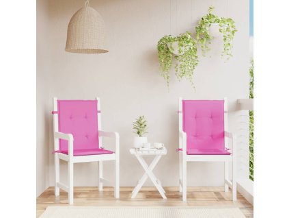 Podušky na židli s nízkým opěradlem 2 ks růžové textil 361334