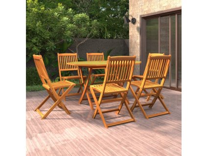 7dílný zahradní jídelní set masivní akáciové dřevo 3086999