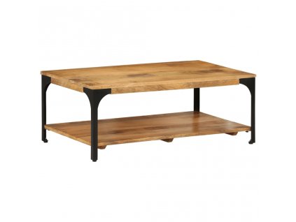 2vrstvý konferenční stůl 100x55x38 cm masivní mangovník a ocel 352019