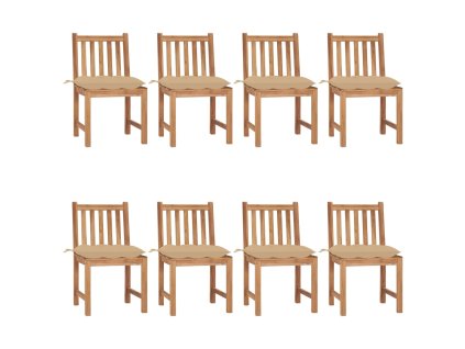 Zahradní židle s poduškami 8 ks masivní teak 3073160