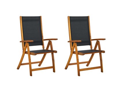 Skládací zahradní židle 2 ks masivní akácie a textilen 41747
