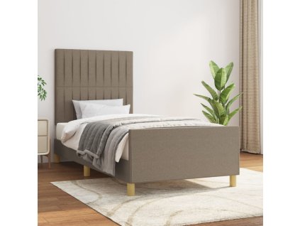 Rám postele bez matrace taupe 100 x 200 cm textil 3125199
