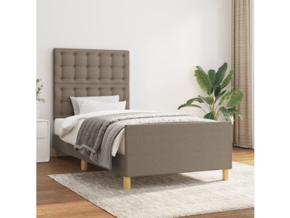 Rám postele s čelem taupe 90x190 cm textil 3125345