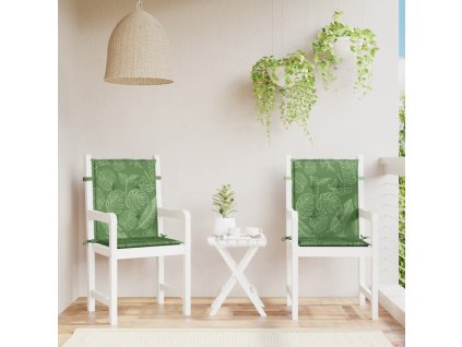 Podušky na židli s nízkým opěradlem 2 ks vzor listů textil 361331