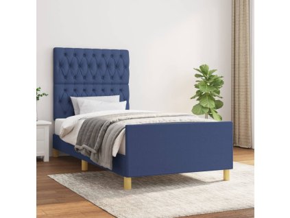 Rám postele bez matrací modrá 90x200 cm textil 3125274