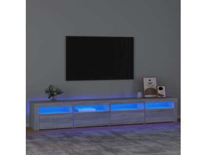 TV skříňka s LED osvětlením šedá sonoma 240x35x40 cm 3152768