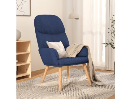 Relaxační křeslo modré textil 340994