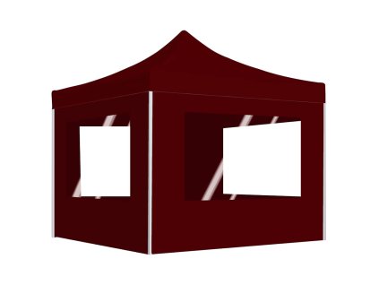 Profesionální skládací party stan + stěny hliník 3 x 3 m vínový 45489