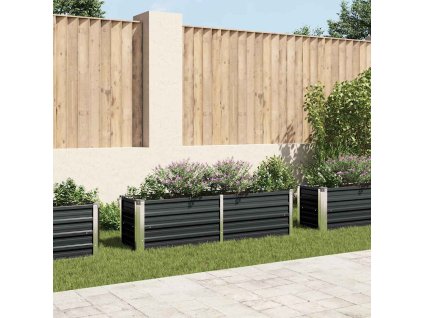 Vyvýšený záhon antracitový 160 x 40 x 45 cm pozinkovaná ocel 45731