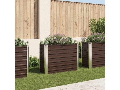 Zahradní vyvýšený záhon hnědý 100 x 40 x 77 cm pozinkovaná ocel 45719