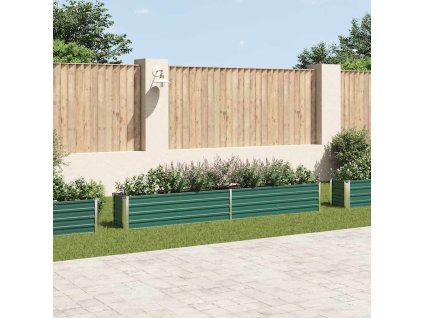 Vyvýšený záhon pozinkovaná ocel 320 x 40 x 45 cm zelený 47053