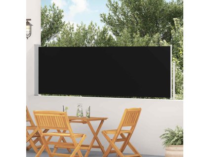 Zatahovací boční markýza/zástěna na terasu 100 x 500 cm černá 48382