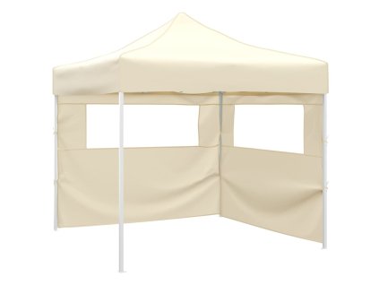 Skládací stan se 2 stěnami 3 x 3 m krémový 44960
