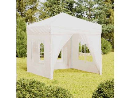 Skládací party stan s bočními stěnami bílý 2 x 2 m 93503