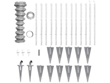 Drátěné pletivo se sloupky a kolíky pozinkovaná ocel 25x1,25 m 141508