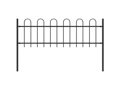 Zahradní plot s obloučky ocelový 1,8 m černý 144928