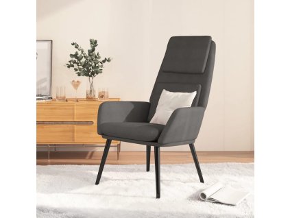 Relaxační židle tmavě šedá textil 341313