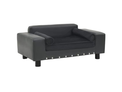 Pohovka pro psy tmavě šedá 81 x 43 x 31 cm plyš a umělá kůže 171044