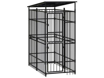 Venkovní psí kotec se střechou ocel 1,84 m² 3097946