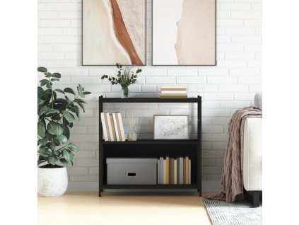 Knihovna černá 80 x 30 x 78,5 cm kompozitní dřevo a železo 832793