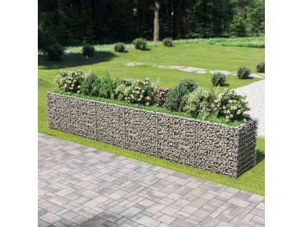 Gabionový vyvýšený záhon pozinkovaná ocel 540 x 90 x 100 cm 143554