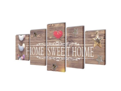 Sada obrazů, tisk na plátně, Home Sweet Home, 100 x 50 cm 241592