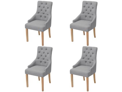 Jídelní židle 4 ks světle šedé textil 274421