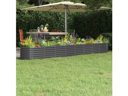 Vyvýšený záhon pozinkovaná ocel 332x40x36 cm antracitový 318886