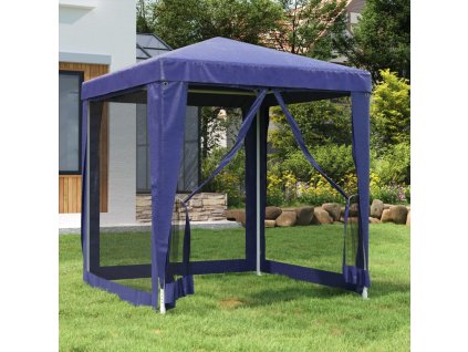 Party stan se 4 síťovanými bočnicemi modrý 2 x 2 m HDPE 319217
