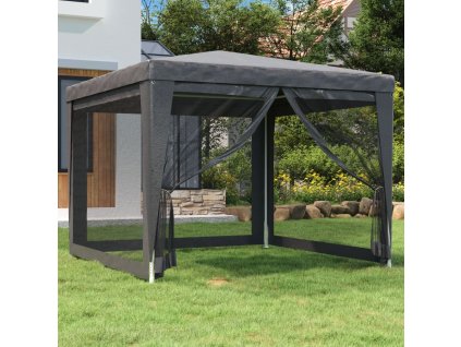 Party stan se 4 síťovanými bočnicemi antracitový 3 x 3 m HDPE 319229