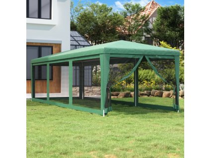 Party stan s 8 síťovanými bočnicemi zelený 3 x 9 m HDPE 319243