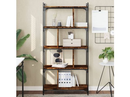 Knihovna s 5 policemi kouřový dub 76x32x158 cm kompozitní dřevo 833942