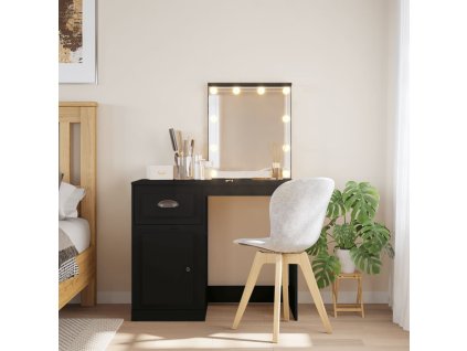 Toaletní stolek s LED osvětlením černý 90 x 42 x 132,5 cm 834971
