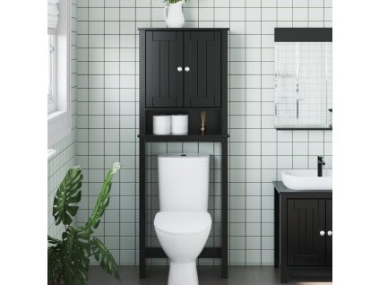 Úložná skříňka nad toaletu BERG černá 60 x 27 x 164,5 cm dřevo 358555
