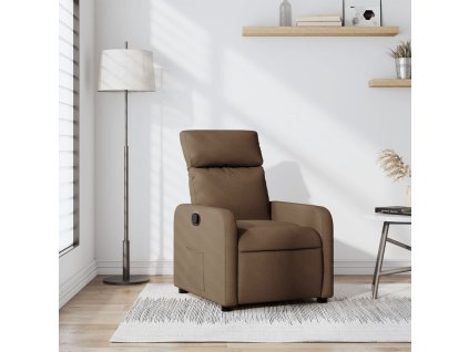 Polohovací křeslo hnědé textil 374169