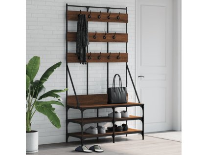 Stojan na oblečení s prostorem pro obuv hnědý dub 100x40x184 cm 837861
