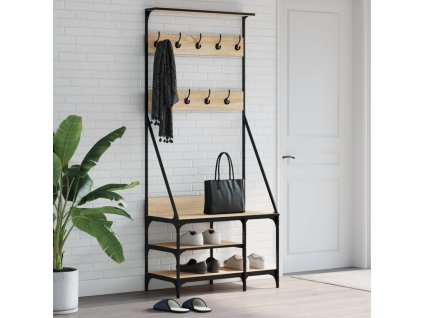 Stojan na oblečení s prostorem pro obuv dub sonoma 80x40x184 cm 837863