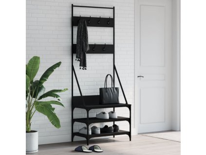 Stojan na oblečení s prostorem pro obuv černý 70 x 40 x 184 cm 837842