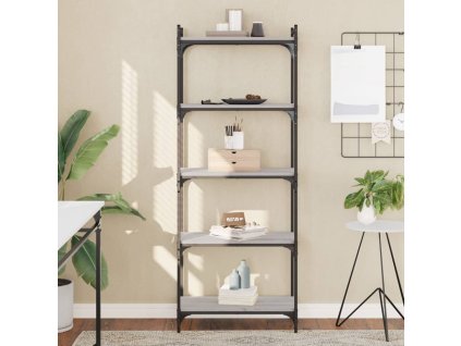 Knihovna s 5 policemi šedá sonoma 60x30x154 cm kompozitní dřevo 837660