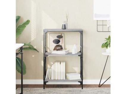 Knihovna se 3 policemi šedá sonoma 59 x 35 x 90,5 cm kompozit 837615