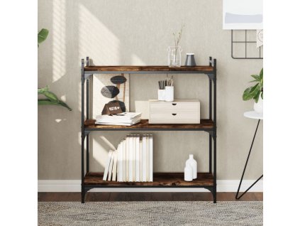 Knihovna se 3 policemi kouřový dub 80x30x86 cm kompozitní dřevo 837669