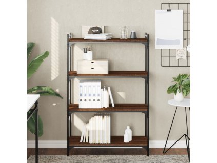 Knihovna se 4 policemi hnědý dub 80x30x120 cm kompozitní dřevo 837676