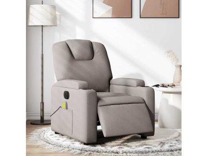 Elektrické masážní polohovací křeslo taupe textil 3204364