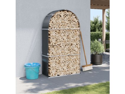 Držák na polena antracitový 120 x 45 x 210 cm pozinkovaná ocel 364562