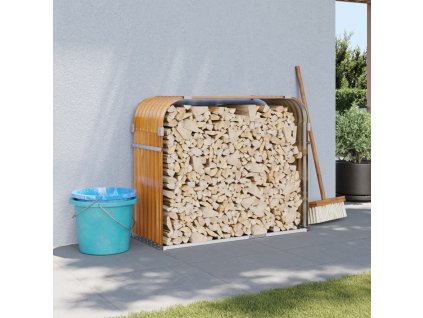 Stojan na dřevo imitaci dřeva 120 x 45 x 100 cm pozinkovaná ocel 364583