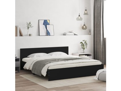 Rám postele s čelem černý 180 x 200 cm 3207463