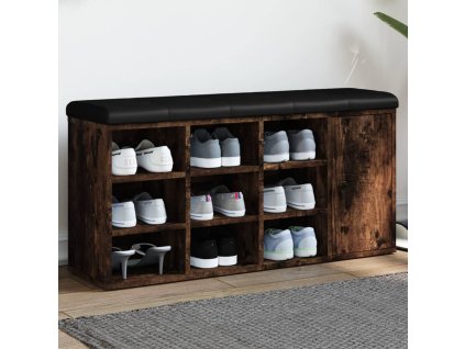 Lavice s botníkem kouřový dub 102 x 32 x 50 cm kompozitní dřevo 835093